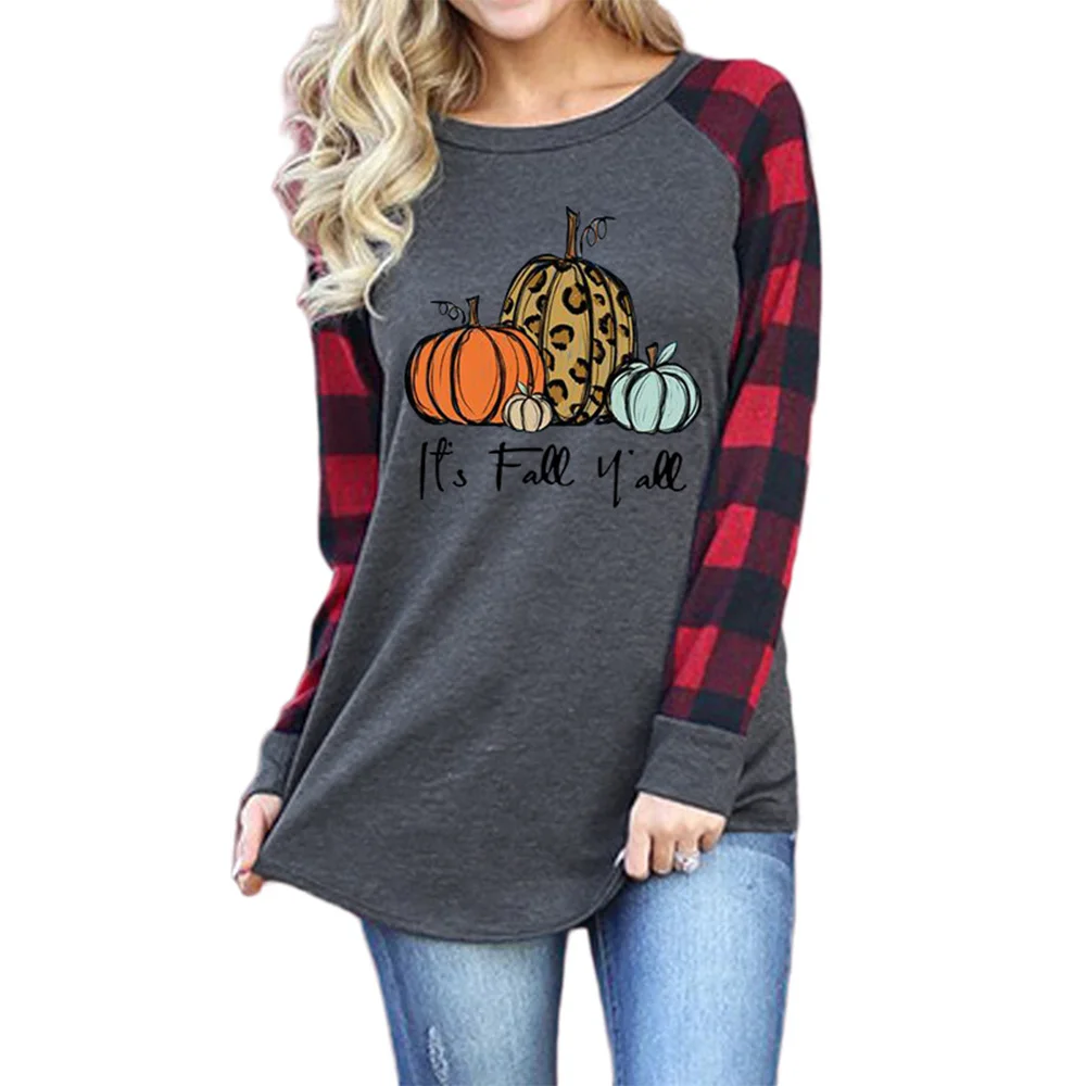 Women's Autumn European And American New Christmas Pumpkin Print Plaid Long-Sleeved Shirt Casual Street Korean Pullover S-XXL
Women's Autumn European And American New Christmas Pumpkin Print Plaid Long-Sleeved Shirt Casual Street Korean Pullover S-XXL