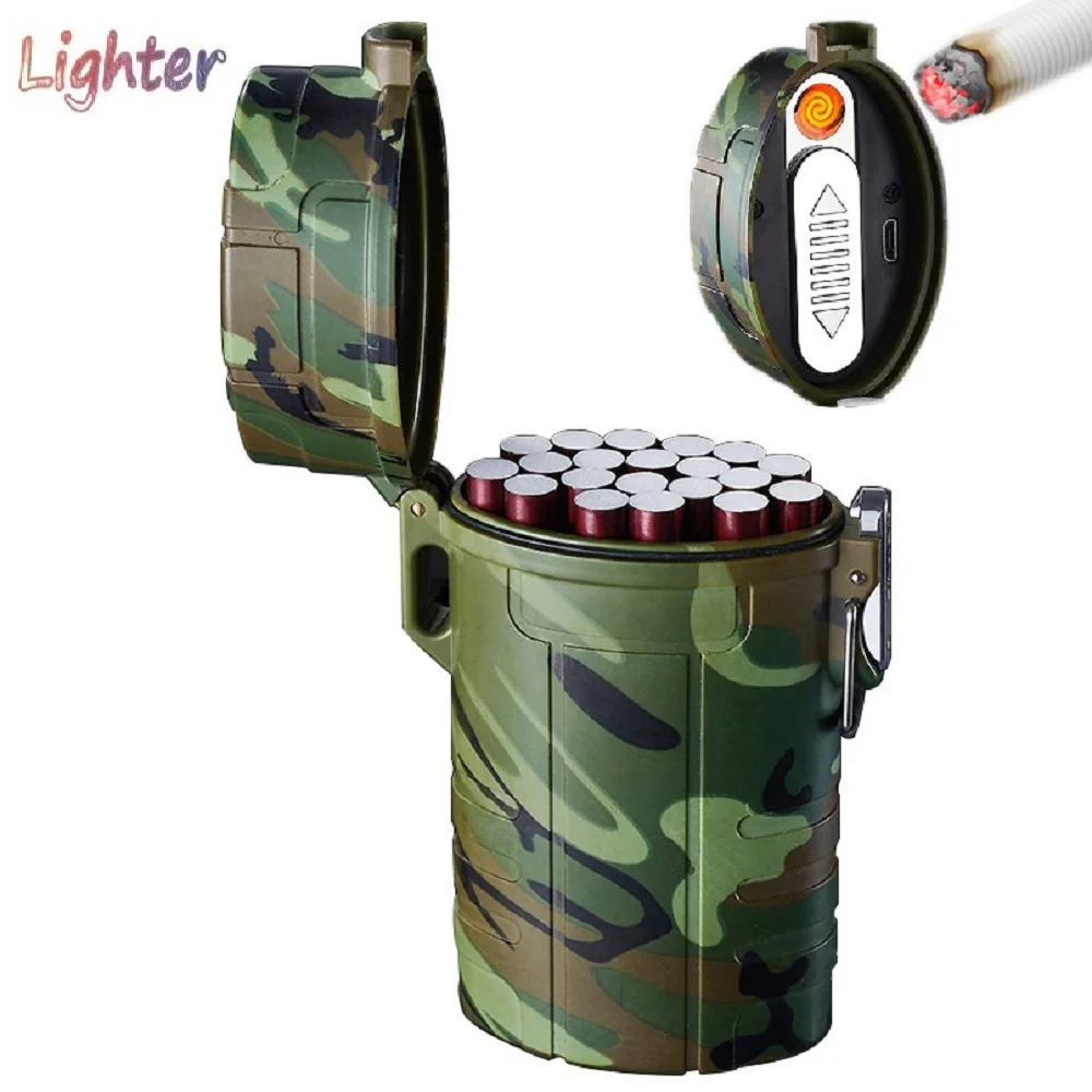 20pcs Cigarettes Case USB Rechargeable Lighter Outdoor Waterproof Cigarette Box Cigar Case Storage Cover Hold Smoking Acces
20pcs Cigarettes Case USB Rechargeable Lighter Outdoor Waterproof Cigarette Box Cigar Case Storage Cover Hold Smoking Acces