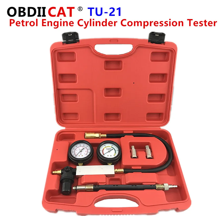 OBDIICAT TU-21 Petrol Engine Cylinder Leak Down Tester Compression Tester With Case Test More Accurately
OBDIICAT TU-21 Petrol Engine Cylinder Leak Down Tester Compression Tester With Case Test More Accurately