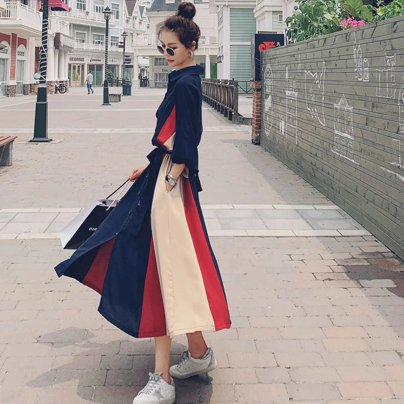 Women Color Matching Dress 2021 Autumn Long Sleeve Elegant Shirt Spring Long A-Line Dress Casual Street Style Vestidos Mujer 123
Women Color Matching Dress 2021 Autumn Long Sleeve Elegant Shirt Spring Long A-Line Dress Casual Street Style Vestidos Mujer 123