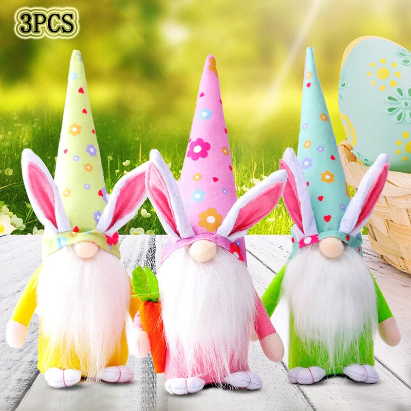3 Pcs Easter Bunny Gnome Flower Carrot Faceless Plush Doll Home Party Toy Easter Day Home Decoration Gifts for Kids Adults
3 Pcs Easter Bunny Gnome Flower Carrot Faceless Plush Doll Home Party Toy Easter Day Home Decoration Gifts for Kids Adults