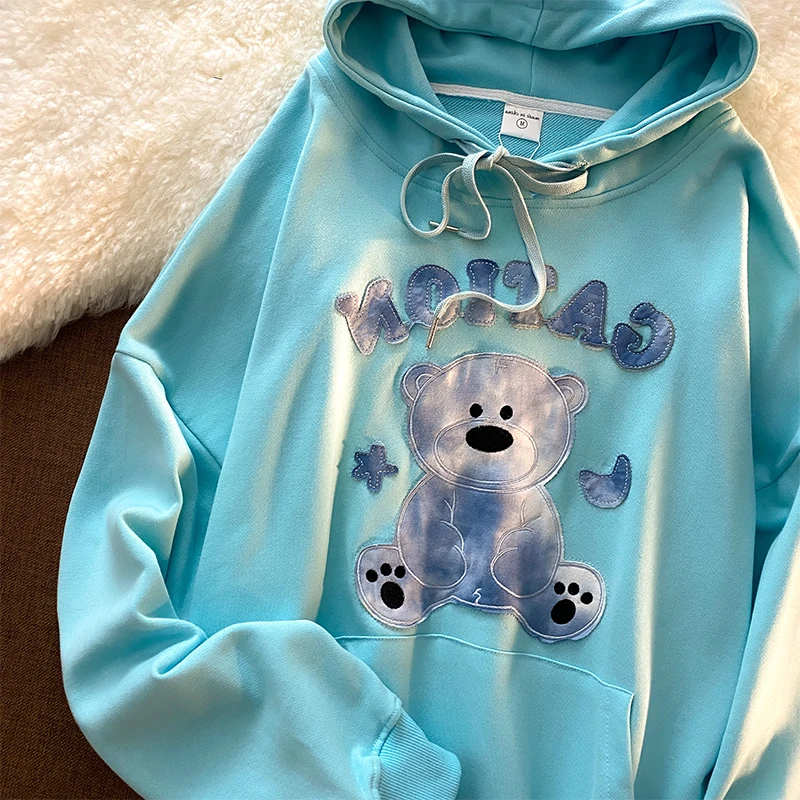 Comfy Y2K Cartoon Bears Print Girls Sweatshirts Women's Kawaii Tie Dye Hoodies Oversized Autumn Drawstring Thick Pullovers
Comfy Y2K Cartoon Bears Print Girls Sweatshirts Women's Kawaii Tie Dye Hoodies Oversized Autumn Drawstring Thick Pullovers