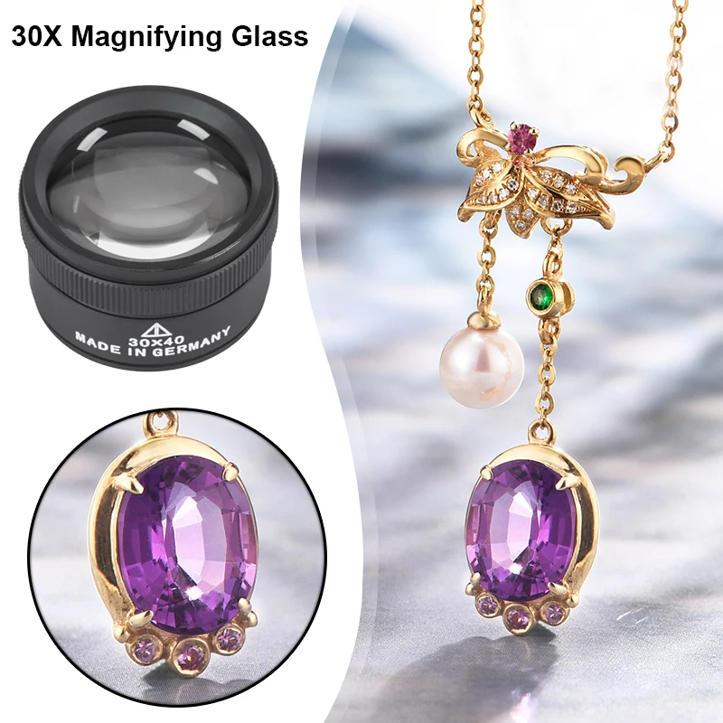 Portable Handheld Lightweight 30X Magnifying Glass Optical Lens Jewelry Appraisal Magnifier Loupe for Coin Stamps Watch Repair
Portable Handheld Lightweight 30X Magnifying Glass Optical Lens Jewelry Appraisal Magnifier Loupe for Coin Stamps Watch Repair