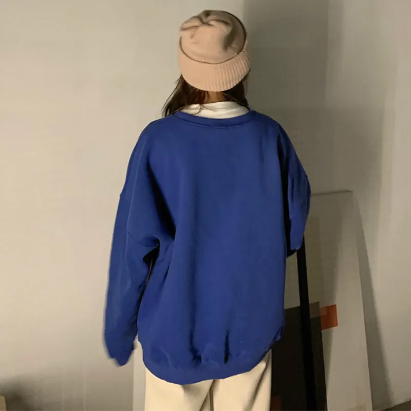 No Hat Hoodies Women Thickening Couple Printed Pullovers Loose Lovely Korean Style Trendy College Students Females Winter Warm 
No Hat Hoodies Women Thickening Couple Printed Pullovers Loose Lovely Korean Style Trendy College Students Females Winter Warm