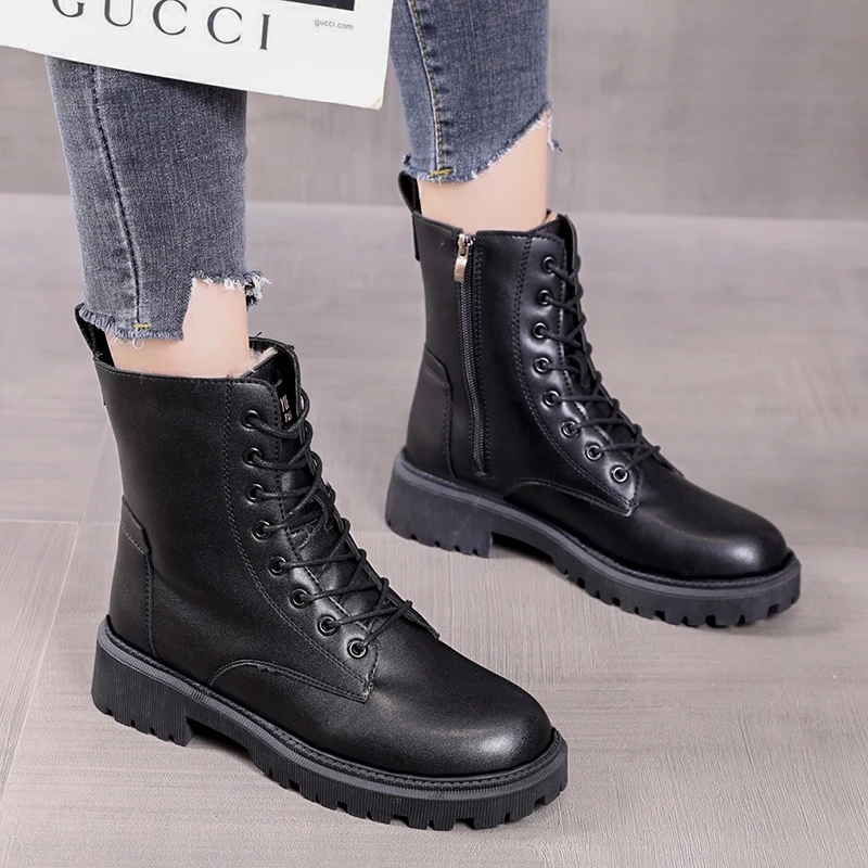 Winter Women Ankle Boots Leather Fashion Autumn Warm Fur Motorcycle Boots Non-slip Waterproof Female Platform Boots Botas Mujer
Winter Women Ankle Boots Leather Fashion Autumn Warm Fur Motorcycle Boots Non-slip Waterproof Female Platform Boots Botas Mujer