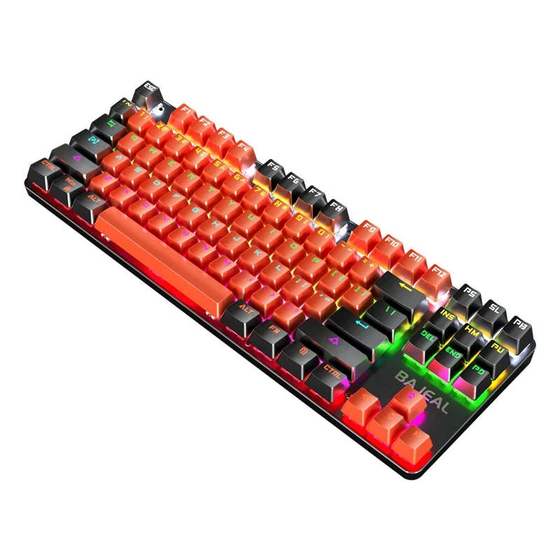 BAJEAL Mechanical Gaming Keyboard 87Keys with RGB Backlight Effect USB Wired Keyboard Suitable for Gamers
BAJEAL Mechanical Gaming Keyboard 87Keys with RGB Backlight Effect USB Wired Keyboard Suitable for Gamers