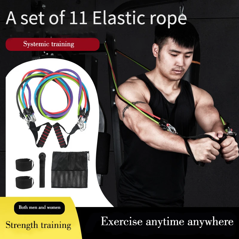 

11 pçs/set faixas de resistência ao látex fitness conjunto de bandas de borracha fitness treino exercício yoga puxar corda equip