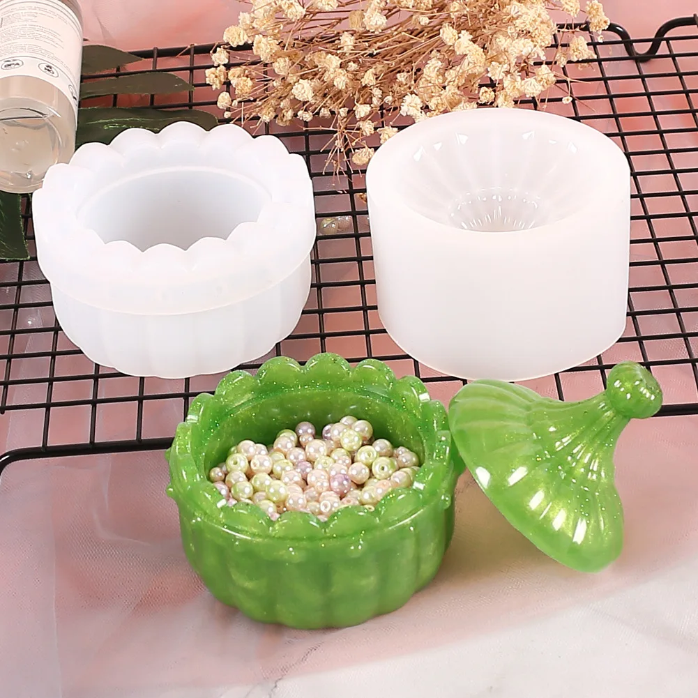 Storage Box Molds Silicone 3D Jewelry Box Mould with Lid Storage Jar Trinket Mold for DIY Art Casting Decorating Tool 
Storage Box Molds Silicone 3D Jewelry Box Mould with Lid Storage Jar Trinket Mold for DIY Art Casting Decorating Tool