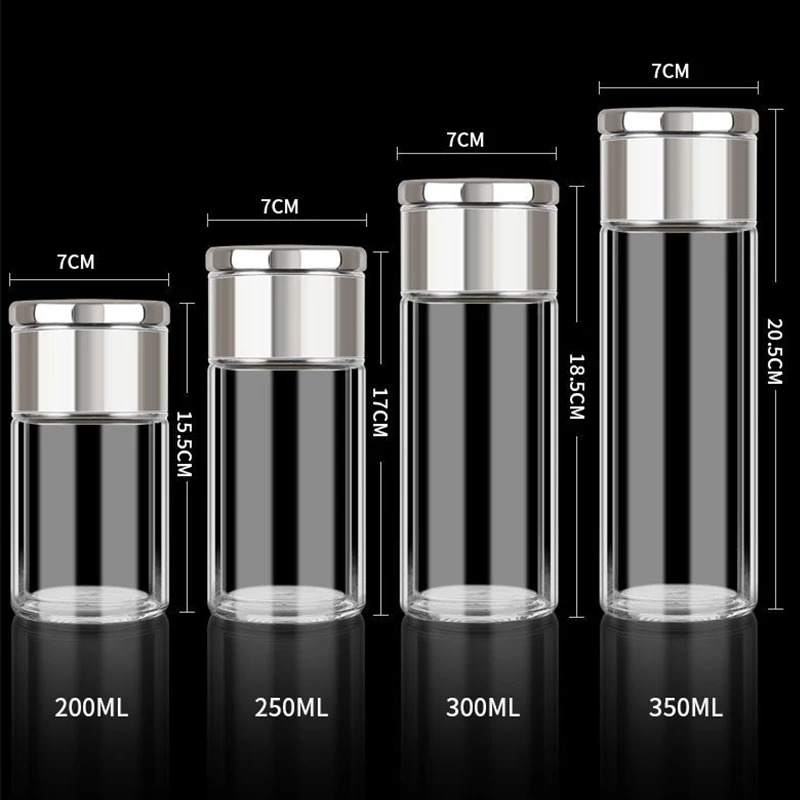 Glass Tea Bottle with Tea Infuser One-key Tea Separation Double Wall Bottle Tea Cup Heat resistant Glasses Drinkware 
Glass Tea Bottle with Tea Infuser One-key Tea Separation Double Wall Bottle Tea Cup Heat resistant Glasses Drinkware