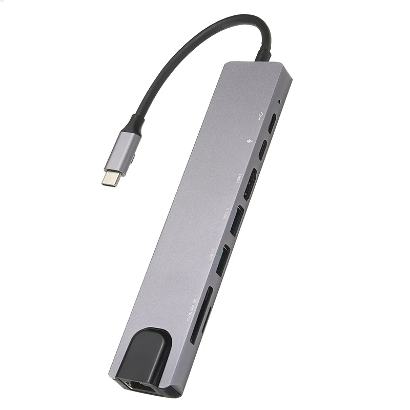Кард-ридер RJ45 для ноутбука 8-в-1 Тип с разъемами типа C и многопортовый USB-C 4K HDMI-совместимость с USB 3,0 Hub адаптер кабель зарядки сплиттер
Кард-ридер RJ45 для ноутбука 8-в-1 Тип с разъемами типа C и многопортовый USB-C 4K HDMI-совместимость с USB 3,0 Hub адаптер кабель зарядки сплиттер