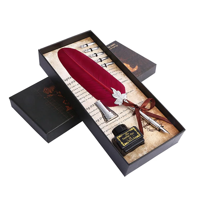Retro Feather Pen Gift Set European Student Water Pen Set Birthday Gift Fountain Pen Ink Stationery School Supplies
Retro Feather Pen Gift Set European Student Water Pen Set Birthday Gift Fountain Pen Ink Stationery School Supplies