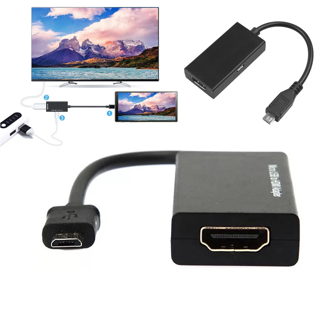 Спортивная видеокамера с разъемом Micro USB Для HDMI совместимого адаптера кабель Mirco к