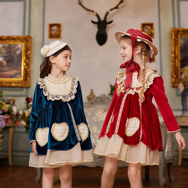4 5 6 7 8 Girls Velvet Lolita Princess Dress for Party Birthday Christmas Kids Dress Lace Children Spain Clothing Vestido
4 5 6 7 8 Girls Velvet Lolita Princess Dress for Party Birthday Christmas Kids Dress Lace Children Spain Clothing Vestido