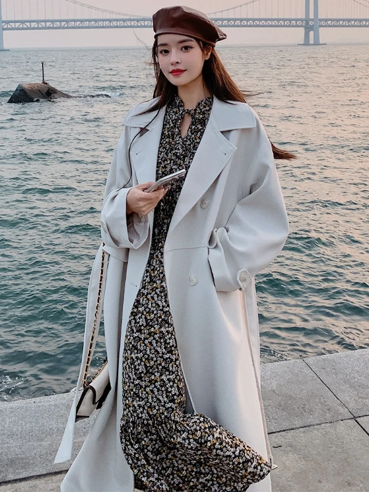 British style windbreaker coat women's middle and long style 2021 spring new Korean style slim fit and slim coat 
British style windbreaker coat women's middle and long style 2021 spring new Korean style slim fit and slim coat