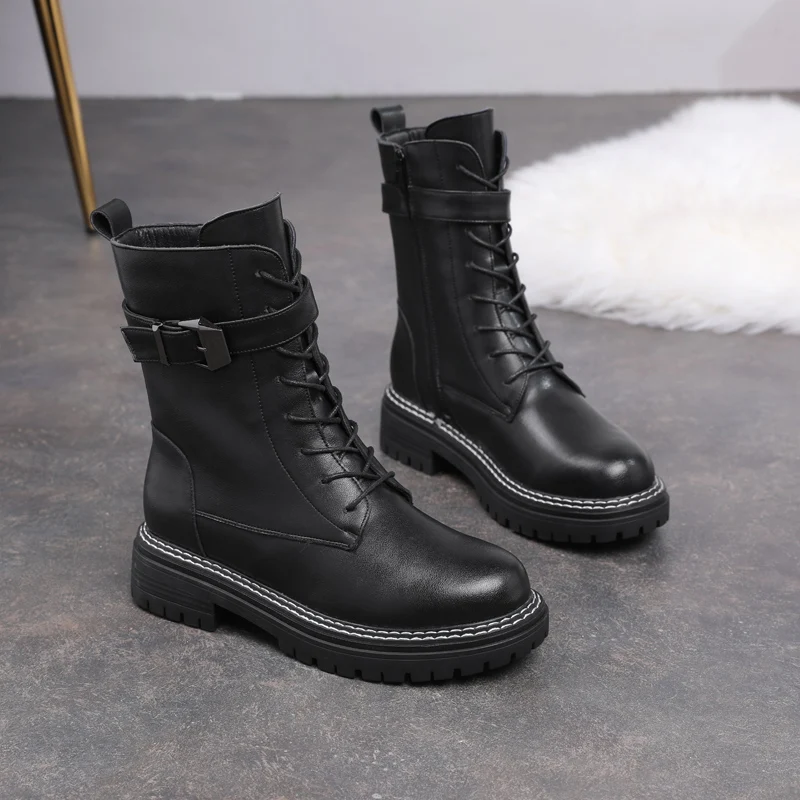 Ankle Boots England Retro High Street Fashion Cowhide Soft Sewing Martin Boots Women Winter Shoes Woman Botas Mujer Handmade
Ankle Boots England Retro High Street Fashion Cowhide Soft Sewing Martin Boots Women Winter Shoes Woman Botas Mujer Handmade