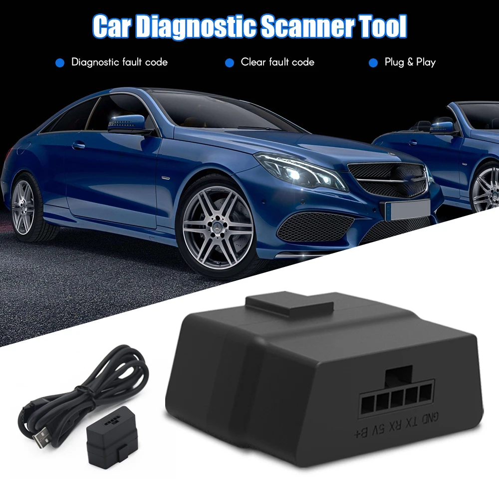 

OBD OBDII автомобильный диагностический сканер считыватель кодов инструмент очистка кода неисправности USB Коннектор