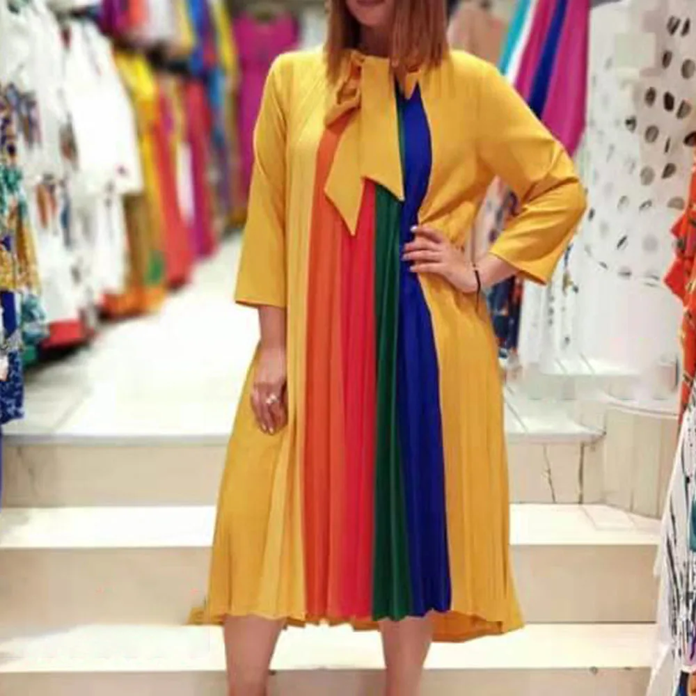 Europe America Dresses Explosion Casual Loose Oversize African Color Contrast Splicing Bandage Long Sleeve 2021 Summer New
Europe America Dresses Explosion Casual Loose Oversize African Color Contrast Splicing Bandage Long Sleeve 2021 Summer New