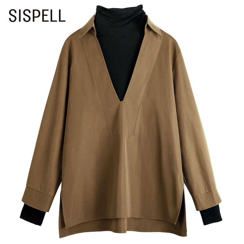 Женская блузка с длинным рукавом SISPELL, Повседневная Свободная рубашка лоскутного покроя с высоким воротником и цветными блоками, 2021
Женская блузка с длинным рукавом SISPELL, Повседневная Свободная рубашка лоскутного покроя с высоким воротником и цветными блоками, 2021