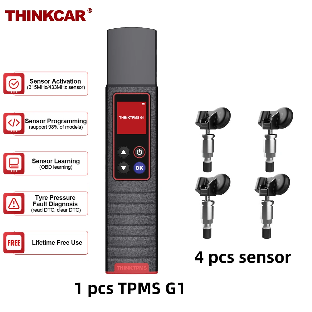 THINKCAR TPMS G1, все устройства для измерения давления, датчик с датчиком S1 для активации, чтения, обучения, программирования, диагностики
THINKCAR TPMS G1, все устройства для измерения давления, датчик с датчиком S1 для активации, чтения, обучения, программирования, диагностики