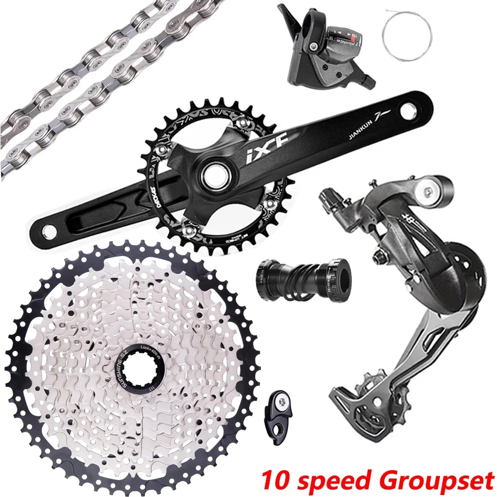 MTB велосипед 10-скоростной групповой набор 1X10 переключатель задний переключатель 10 S 36T 40T42T 46T 50T кассета 10 S текущая цепь 170 мм комплект кривоши... 
MTB велосипед 10-скоростной групповой набор 1X10 переключатель задний переключатель 10 S 36T 40T42T 46T 50T кассета 10 S текущая цепь 170 мм комплект кривоши...