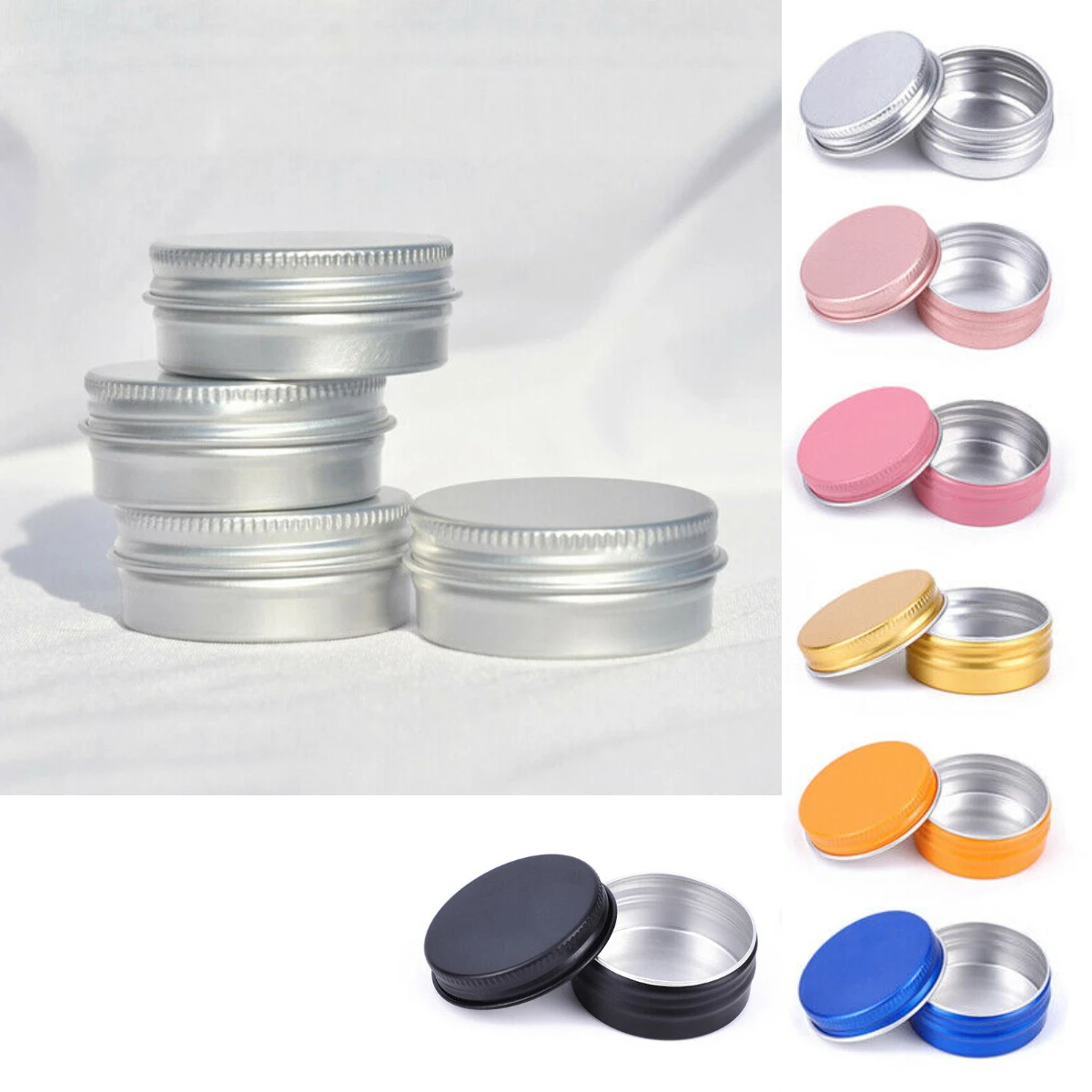 10Pcs 15ml Face Eye Cream Lip Balm Packaging Box Aluminum Tin Jar Round Small Metal Empty Cosmetic Refillable Box Bottle
10Pcs 15ml Face Eye Cream Lip Balm Packaging Box Aluminum Tin Jar Round Small Metal Empty Cosmetic Refillable Box Bottle