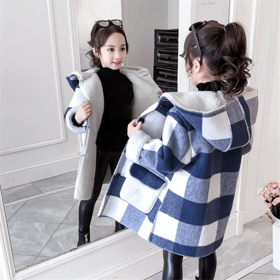 Winter Autumn Coats For Baby Girls Thicken Woolen Kids Jacket Fashion Plaid Girl Outerwear England Teenage Clothes Coats Jackets
Winter Autumn Coats For Baby Girls Thicken Woolen Kids Jacket Fashion Plaid Girl Outerwear England Teenage Clothes Coats Jackets