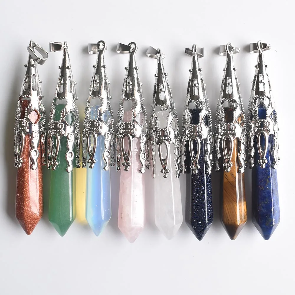 Retro Natural Gem Stone Pendulum for Divination Wicca Birthstone Quartzs Opal Lapis Lazuli Stone Pendants Wholesale 8pcs/lot
Retro Natural Gem Stone Pendulum for Divination Wicca Birthstone Quartzs Opal Lapis Lazuli Stone Pendants Wholesale 8pcs/lot