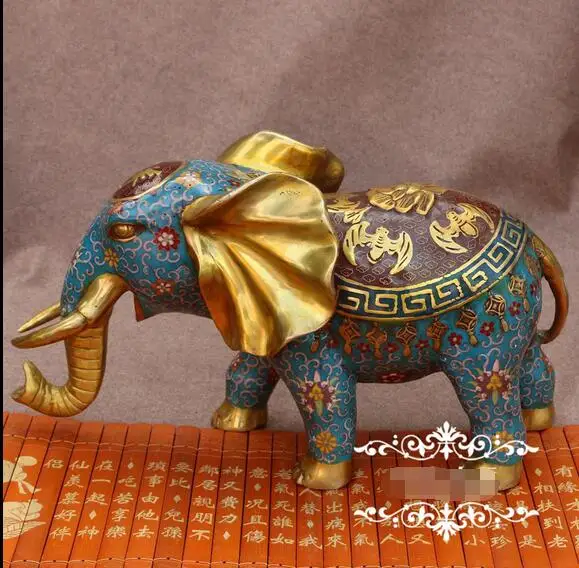 Китайская статуя слона с эмалью и изображением животных | Дом сад