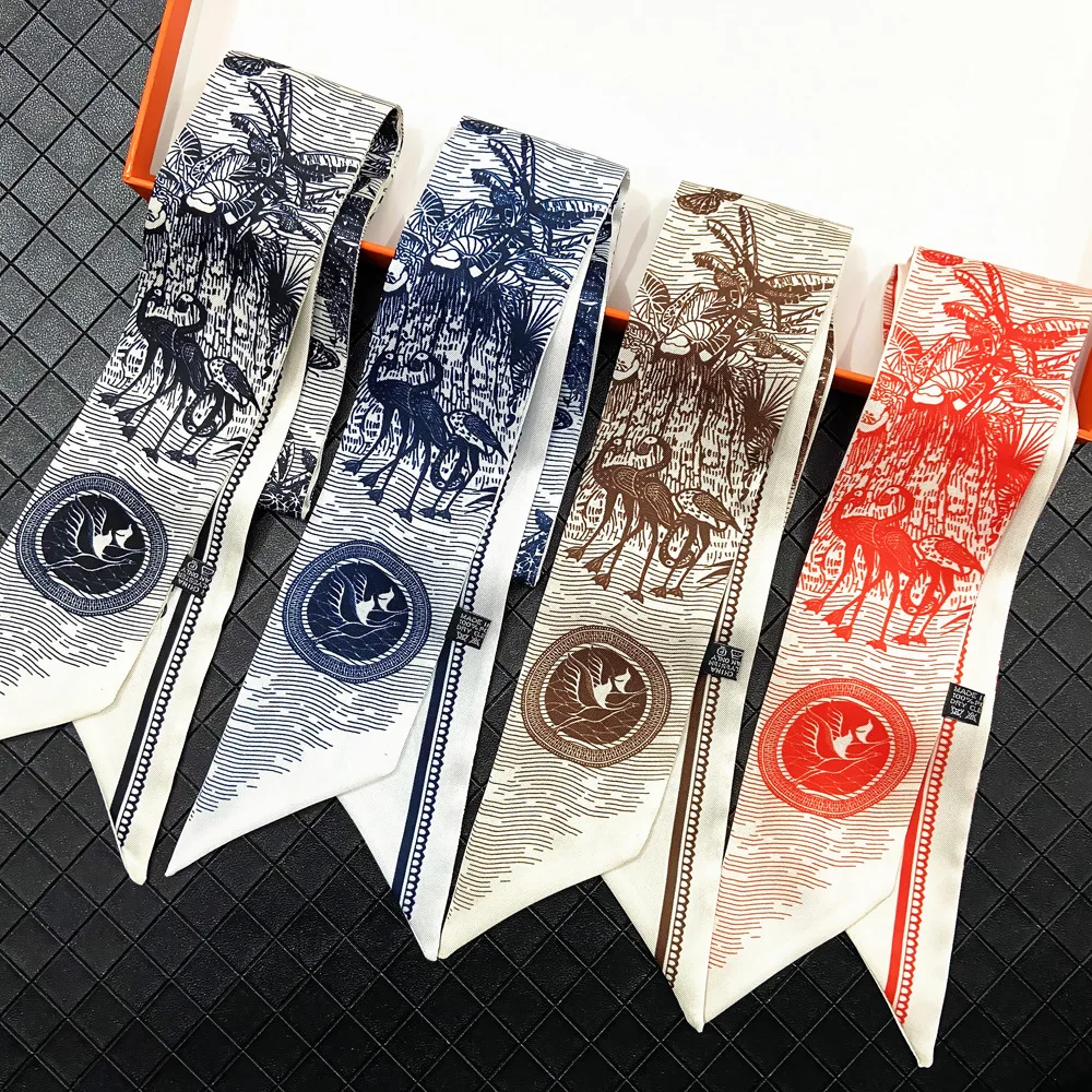 New Plant Jungle Flamingo Print Female Small Soft Silk Scarf Bag Decorative Streamers Ribbons Hairbands wholesale
New Plant Jungle Flamingo Print Female Small Soft Silk Scarf Bag Decorative Streamers Ribbons Hairbands wholesale