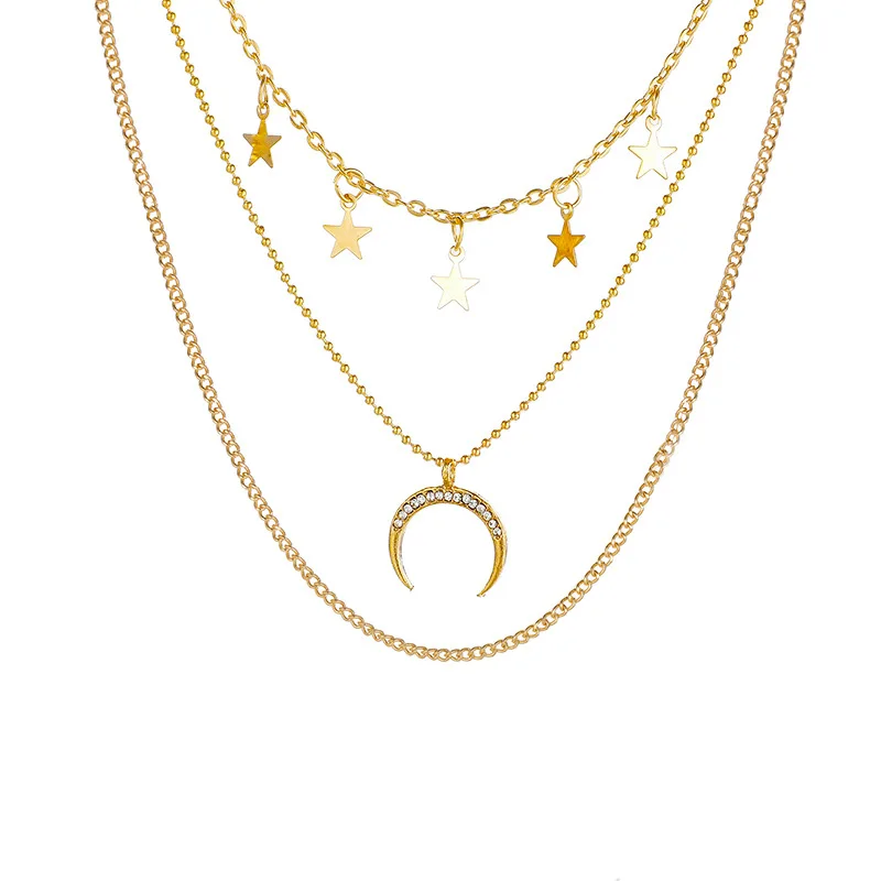 New Fashion Simple Multi-layer Necklace Star Moon Disc Tassel Pendant Female Necklaces For Women Party Jewelry Gifts
New Fashion Simple Multi-layer Necklace Star Moon Disc Tassel Pendant Female Necklaces For Women Party Jewelry Gifts