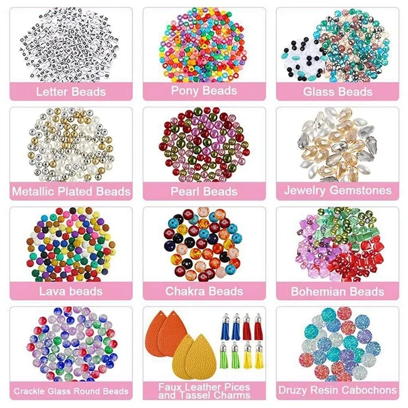 Jewelry Making Kit for Complete Bracelet Making Supplies Tool with Sturdy Case for Bracelet Earrings Making Great Gift
Jewelry Making Kit for Complete Bracelet Making Supplies Tool with Sturdy Case for Bracelet Earrings Making Great Gift