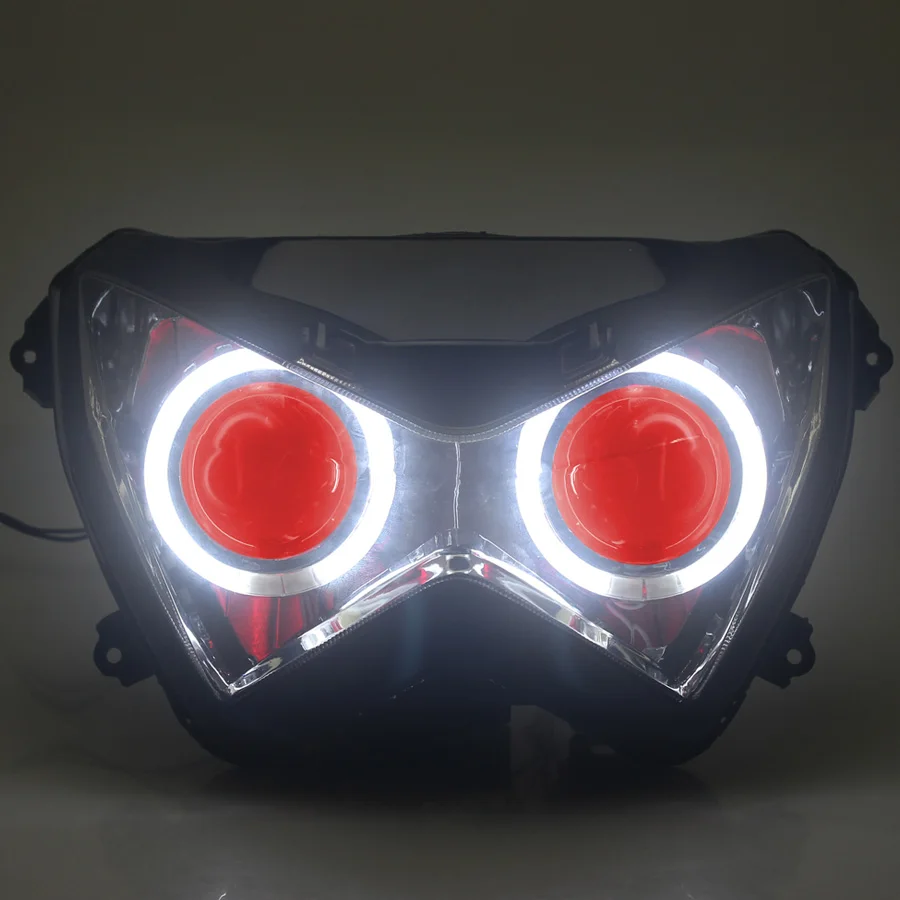 Custom Fully Assembled Projector Headlight Assembly HID White Angel Eyes Red Demon Eyes For Kawasaki Z800 Z250 13-15, Z300 15-16
Custom Fully Assembled Projector Headlight Assembly HID White Angel Eyes Red Demon Eyes For Kawasaki Z800 Z250 13-15, Z300 15-16