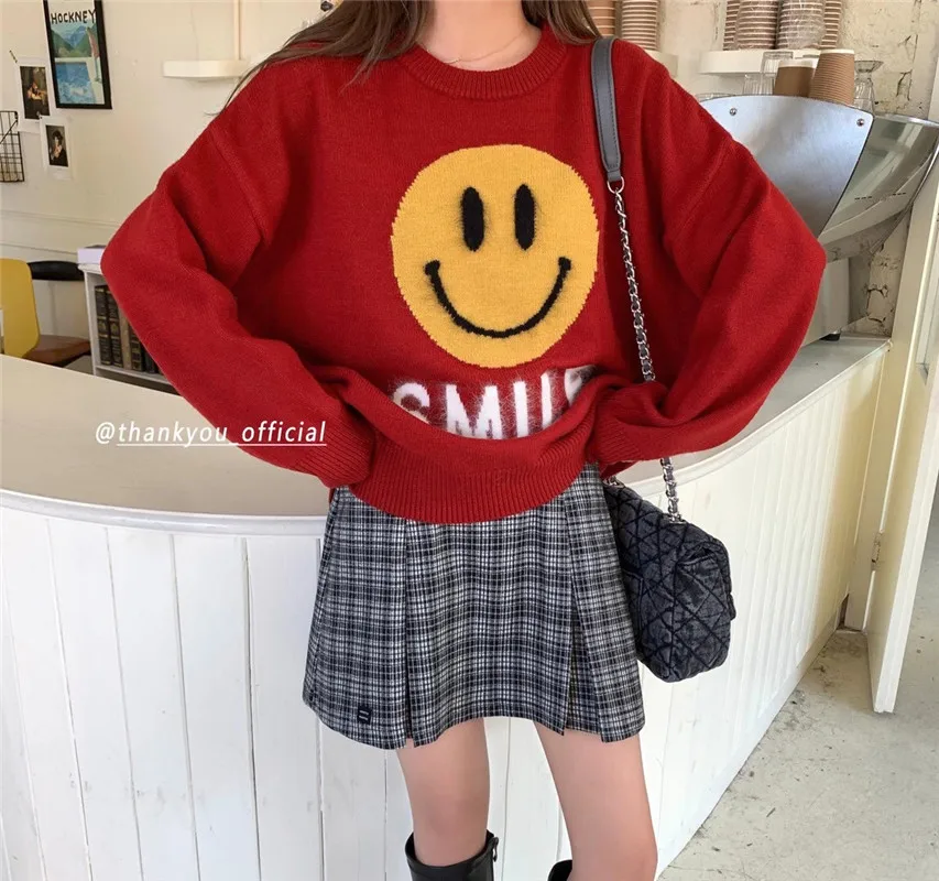 face lazy wind autumn winter sweater femininity commuter Korean round neck red knitted pullover bottomed shirt fashion
face lazy wind autumn winter sweater femininity commuter Korean round neck red knitted pullover bottomed shirt fashion