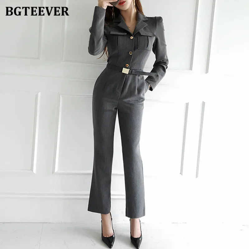 BGTEEVER Elegant Office Ladies Solid Playsuits Notched Collar Single-breasted Belted Slim Waist Female Jumpsuits 2021 Spring
BGTEEVER Elegant Office Ladies Solid Playsuits Notched Collar Single-breasted Belted Slim Waist Female Jumpsuits 2021 Spring