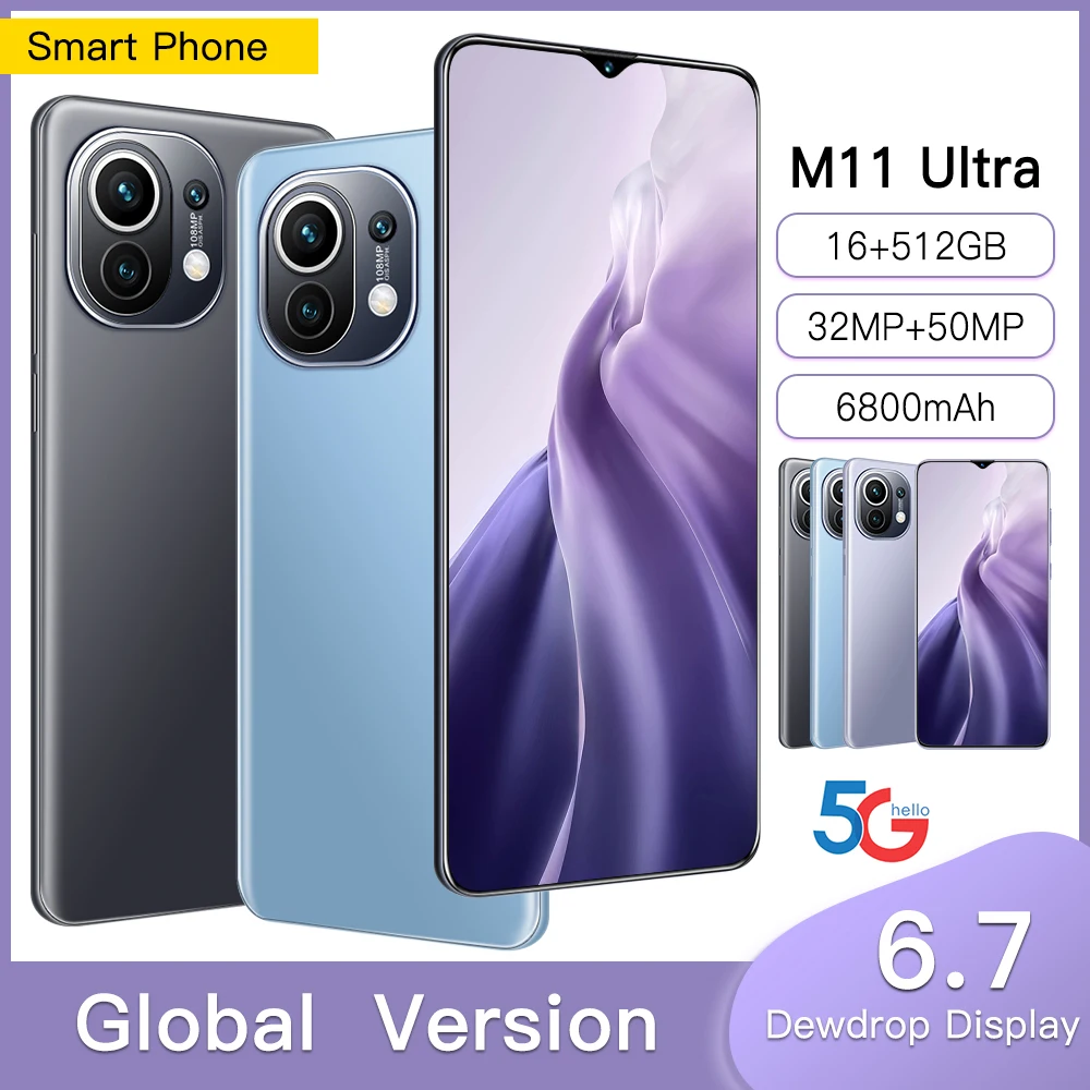 5G Hot Selling Xiao M11 Ultra 6800mAh Newest 6.7inch 16GB 512GB Mobile Phone 10 Core Cellphone 4G LTE Smartphone Network
5G Hot Selling Xiao M11 Ultra 6800mAh Newest 6.7inch 16GB 512GB Mobile Phone 10 Core Cellphone 4G LTE Smartphone Network