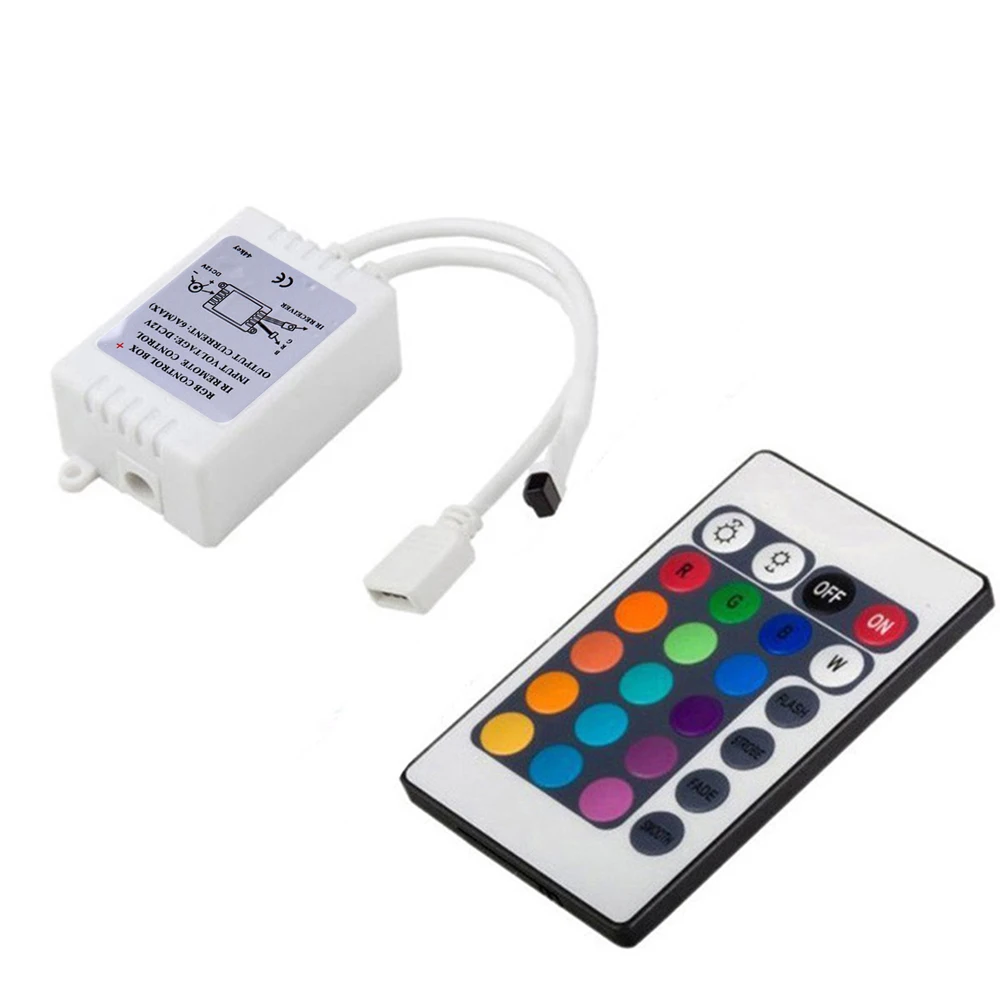 LED Controller DC 12V Max 6A 24Key RGB LED IR Remote Controller with Controller Box for SMD 5050 3528 RGB LED Strip Lights
LED Controller DC 12V Max 6A 24Key RGB LED IR Remote Controller with Controller Box for SMD 5050 3528 RGB LED Strip Lights