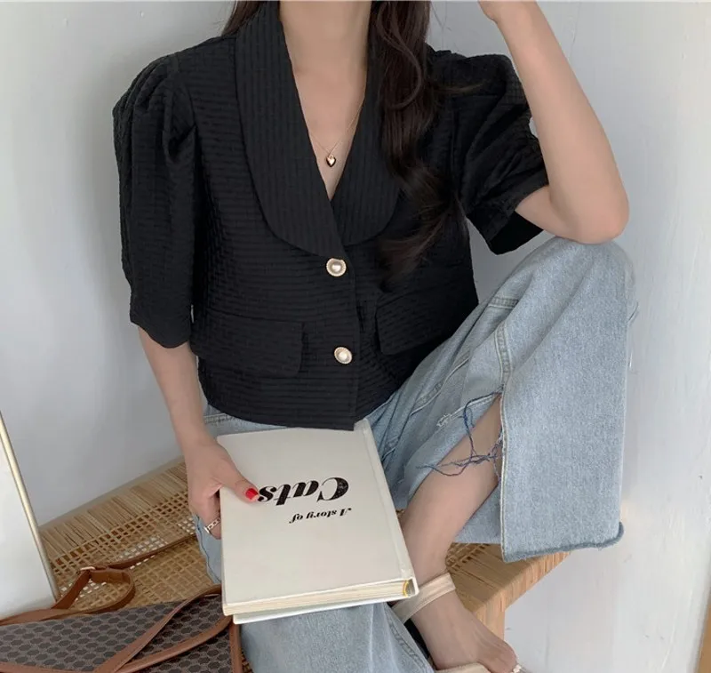 2021 summer fashion women Puff Sleeve Single Breasted Women Coat Korean Slim Elegant Jacket
2021 summer fashion women Puff Sleeve Single Breasted Women Coat Korean Slim Elegant Jacket