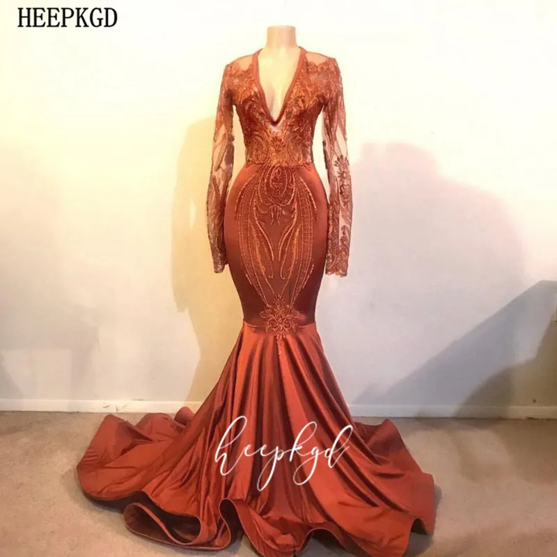 Elegant Long Sleeves Mermaid Evening Dress Illusion Lace Satin Plus Size Prom Gowns Black Girls Graduation Dresses Robe Soiree
Elegant Long Sleeves Mermaid Evening Dress Illusion Lace Satin Plus Size Prom Gowns Black Girls Graduation Dresses Robe Soiree