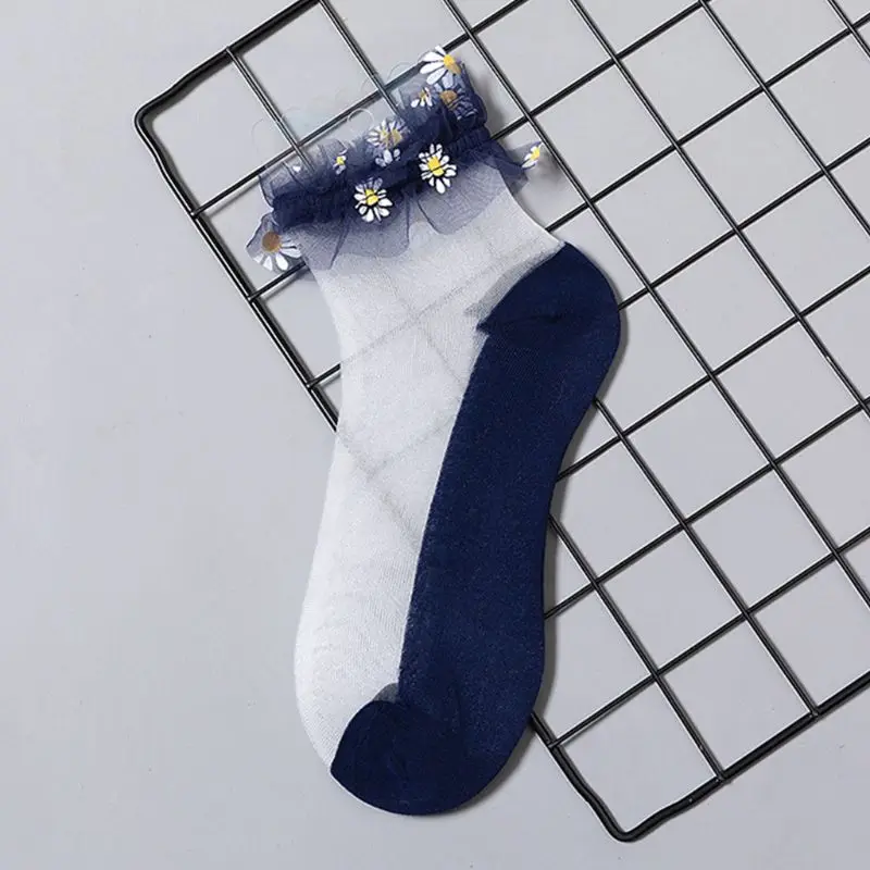Women Ultra Thin Glass Fiber Ankle Socks Ruffles Lace Daisy Print Mesh Hosiery Y5GC
Women Ultra Thin Glass Fiber Ankle Socks Ruffles Lace Daisy Print Mesh Hosiery Y5GC