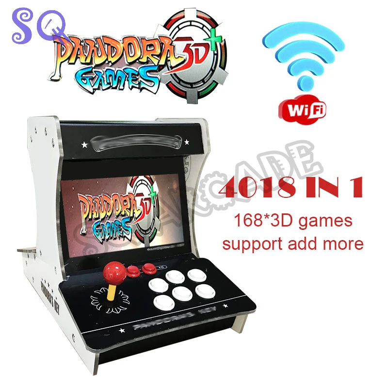 

Arcade Built-in 4018 in 1 Pandora 168 3D Games 2 Player mini arcade game machine 10.1 inch monitor VGA