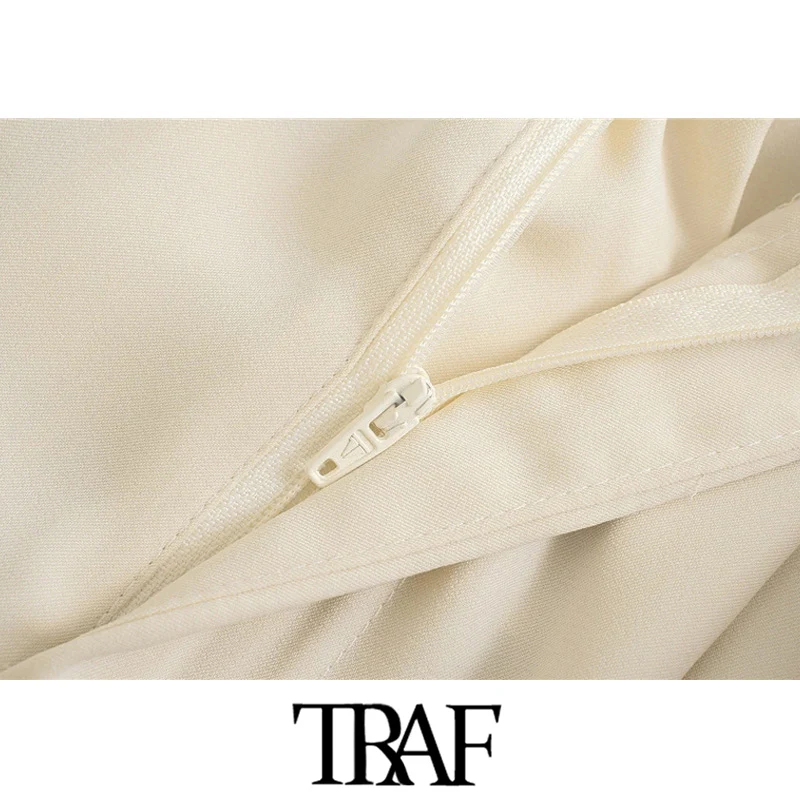 TRAF Women Chic Fashion Side Pockets Darts Wide Leg Pants Vintage High Waist Zipper Fly Female Trousers Mujer
TRAF Women Chic Fashion Side Pockets Darts Wide Leg Pants Vintage High Waist Zipper Fly Female Trousers Mujer