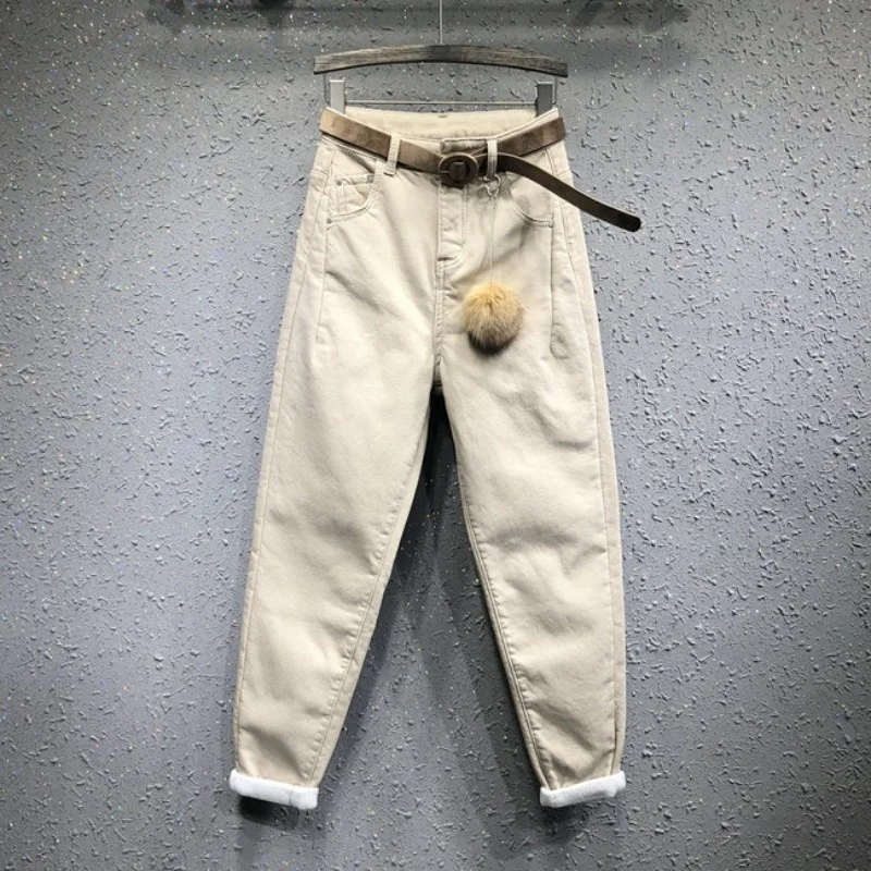 Autumn Winter Fleece Thick Jeans Women Warm Slim Fit Casual Cotton Denim Pants Ladies Streetwear Fashion Harem Pants Female
Autumn Winter Fleece Thick Jeans Women Warm Slim Fit Casual Cotton Denim Pants Ladies Streetwear Fashion Harem Pants Female