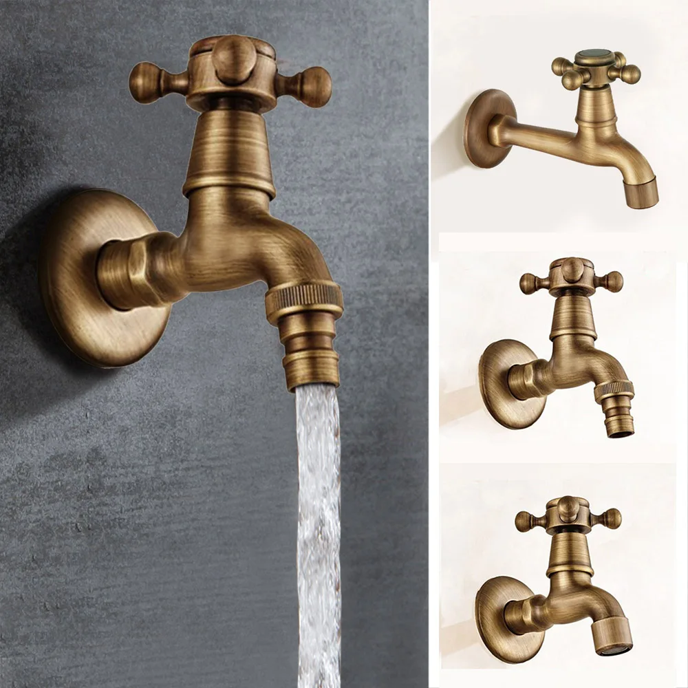 Vintage Brass Faucet Bathroom Wall Mounted Bibcock Single Cold Washing Machine Durable Small Tap Mop Pool Sink Outdoor Garden
Vintage Brass Faucet Bathroom Wall Mounted Bibcock Single Cold Washing Machine Durable Small Tap Mop Pool Sink Outdoor Garden