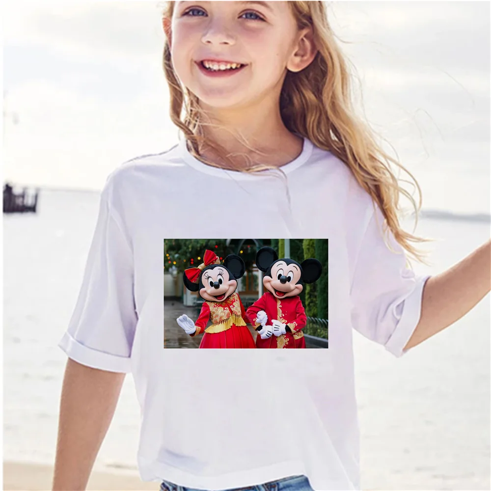 Summer Girls T-Shirt Mickey And Minnie Cartoon White Tee Loose Cotton Baby Short Sleeve Kids Tops Kawaii Streetwear Casual
Summer Girls T-Shirt Mickey And Minnie Cartoon White Tee Loose Cotton Baby Short Sleeve Kids Tops Kawaii Streetwear Casual