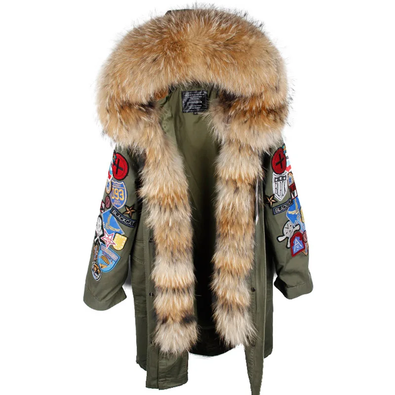 Cartoon Black 2021 Embroidered Winter Parkas Coat With Raccoon Dog Fur Collar Long Hood Women Warm Thick Clothes Jackets
Cartoon Black 2021 Embroidered Winter Parkas Coat With Raccoon Dog Fur Collar Long Hood Women Warm Thick Clothes Jackets