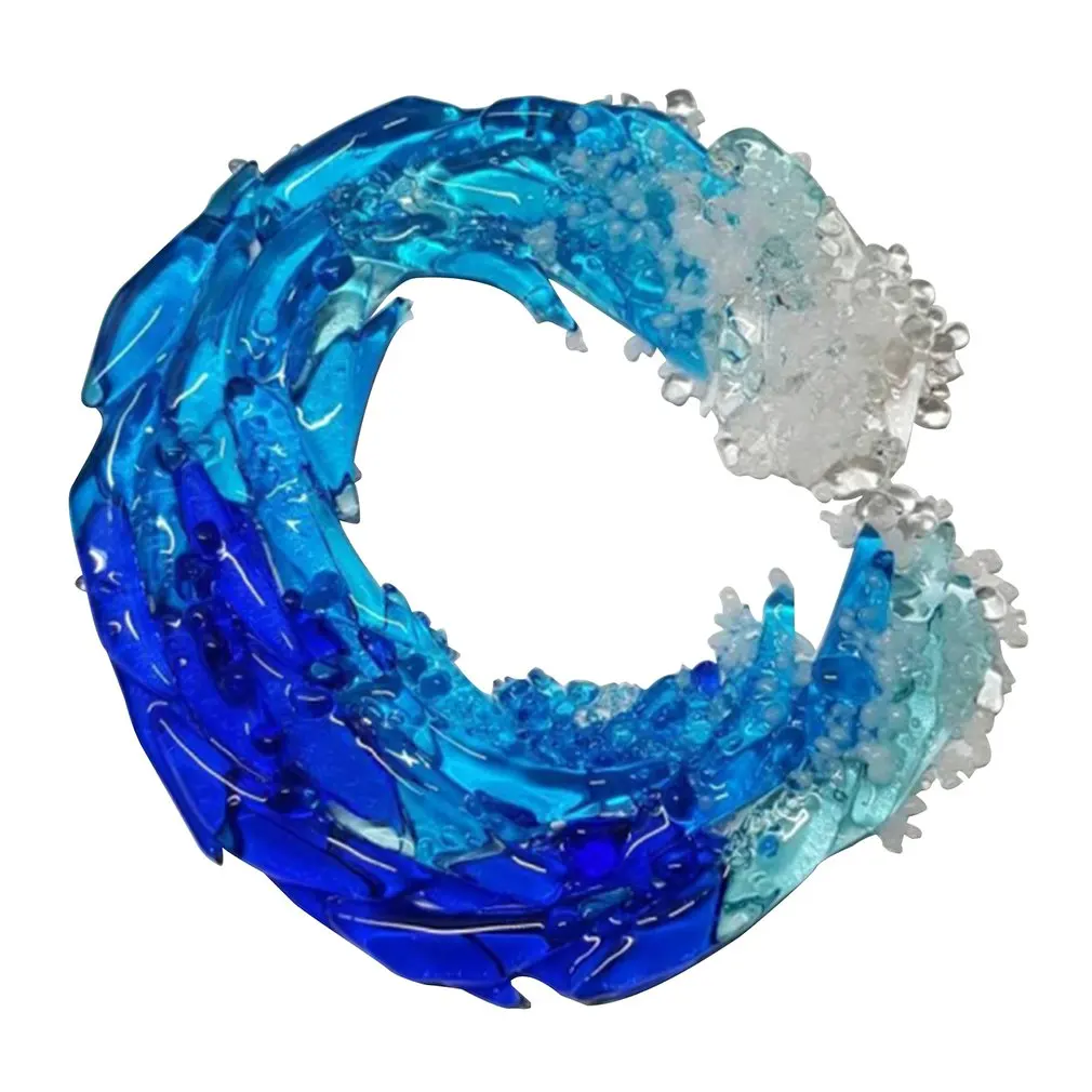Ocean Wave Fused Glass Sculpture Blue Wave Sculpture Creative Gradient Blue Wave Ornament With Stand Acrylic For Home Décor
Ocean Wave Fused Glass Sculpture Blue Wave Sculpture Creative Gradient Blue Wave Ornament With Stand Acrylic For Home Décor