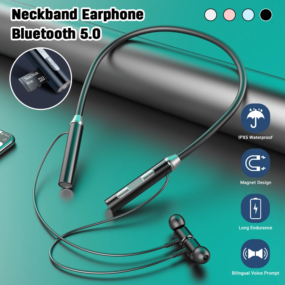 Magnetic Neckband Headset Bluetooth 5.0 Wireless Earbuds Hanging Neckband Sports Earphones with Mic Running Sport Earphone
Magnetic Neckband Headset Bluetooth 5.0 Wireless Earbuds Hanging Neckband Sports Earphones with Mic Running Sport Earphone