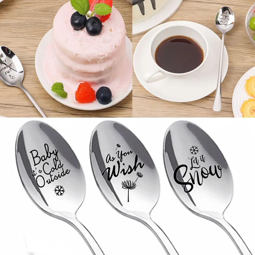 New Year Tableware Anniversary Best Present Engraved Spoon Christmas Spoon Teaspoon Coffee Spoons
New Year Tableware Anniversary Best Present Engraved Spoon Christmas Spoon Teaspoon Coffee Spoons