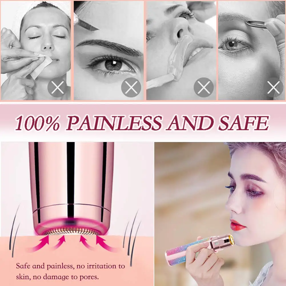 Painless Eyebrow Trimmer Electric Hair Removal Charging Facial Epilator Hair Trimmer Eyebrow Shaver Women Portable Body Razor
Painless Eyebrow Trimmer Electric Hair Removal Charging Facial Epilator Hair Trimmer Eyebrow Shaver Women Portable Body Razor