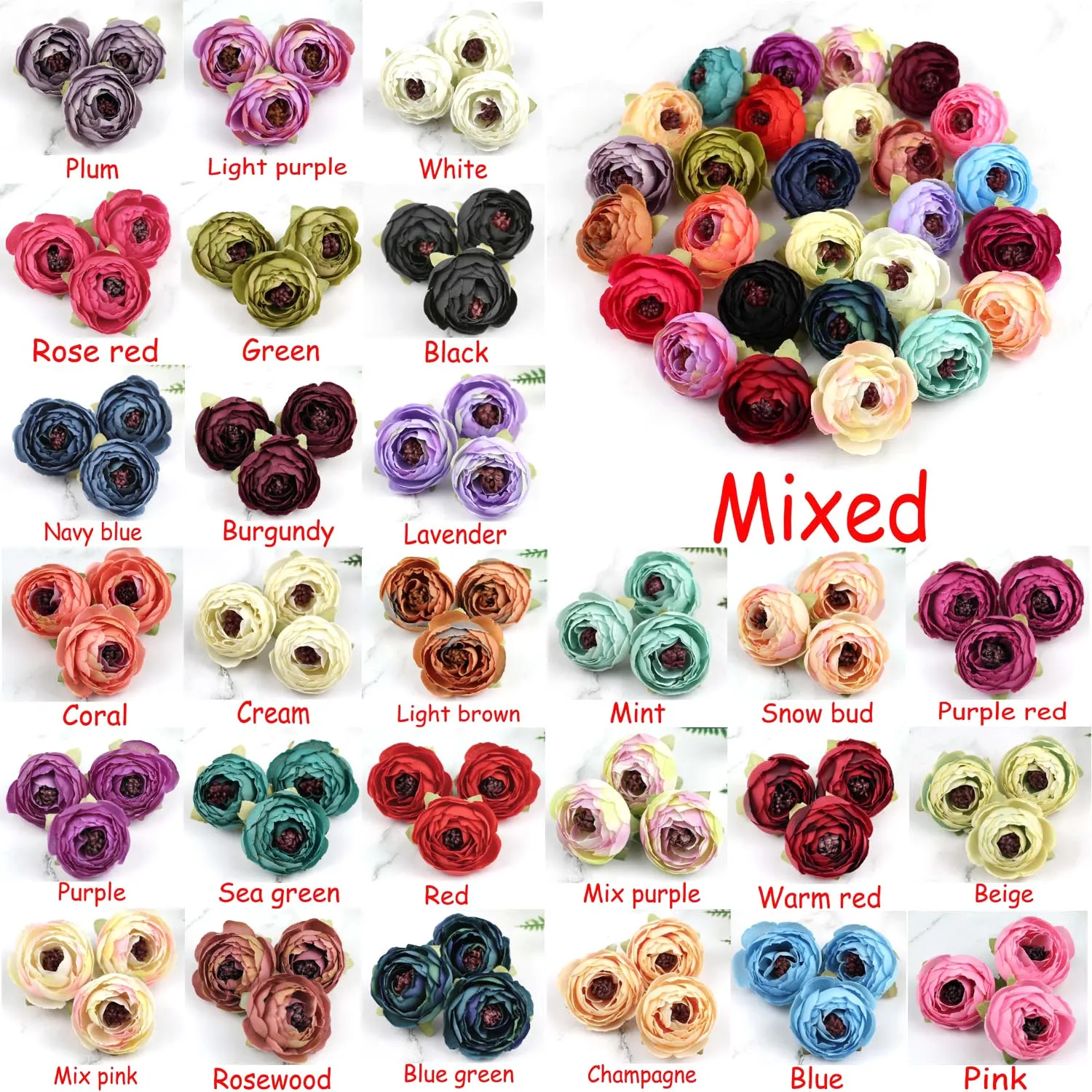 Lulang 30pcs/lot 5cm Artificial Camellia Flower Heads Bulks for Wedding Home Party Decor Craft DIY 27 Colors (Multicolour)
Lulang 30pcs/lot 5cm Artificial Camellia Flower Heads Bulks for Wedding Home Party Decor Craft DIY 27 Colors (Multicolour)